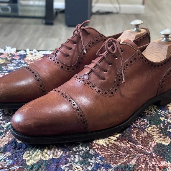 Stuart’s Choice Grenson Cap-toe Perforated Brown Leather Dress Shoes Size 12 D